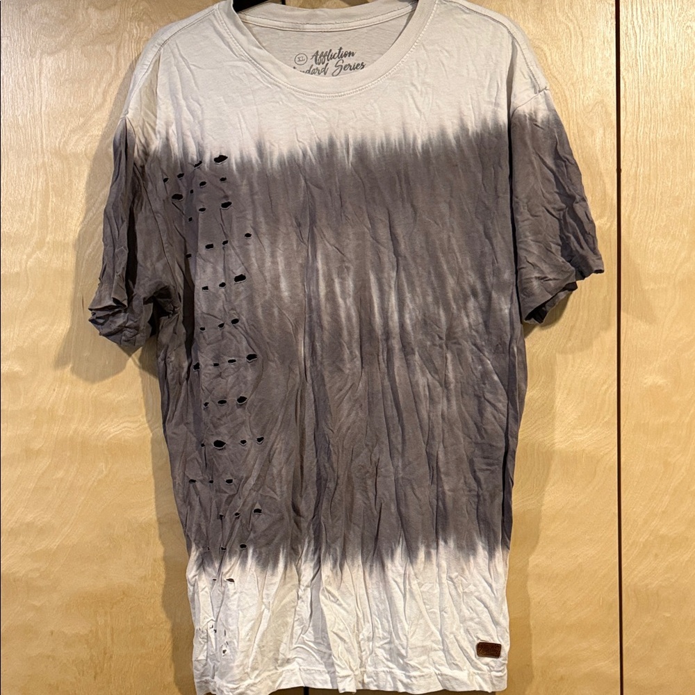 Affliction Black and White Tie-Dye Men's Tee